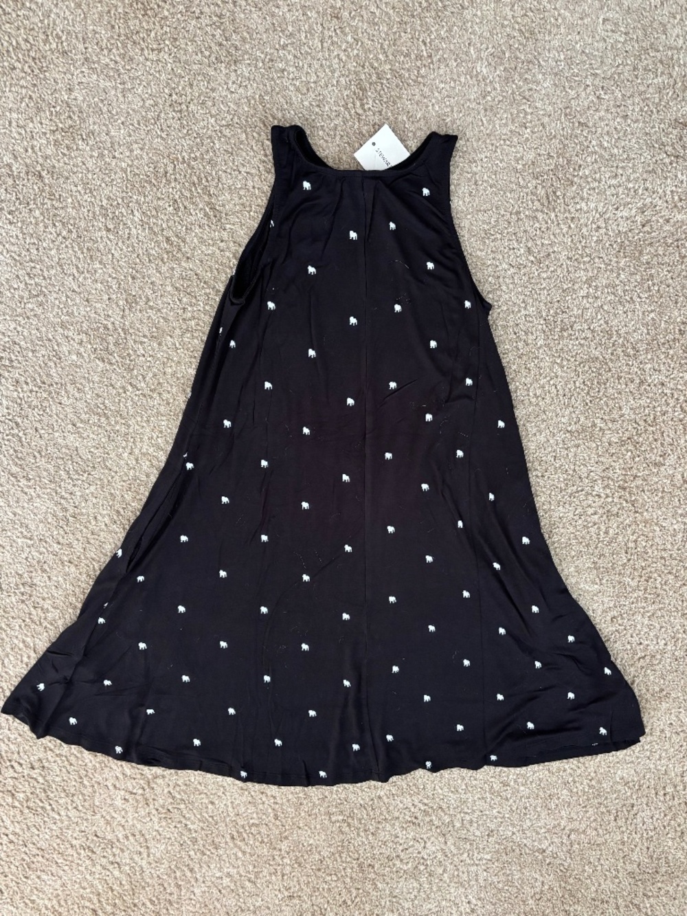 Steward Simmons Georgia Licensed Black and White Bulldog Print Dress NWT XS - Picture 2 of 5